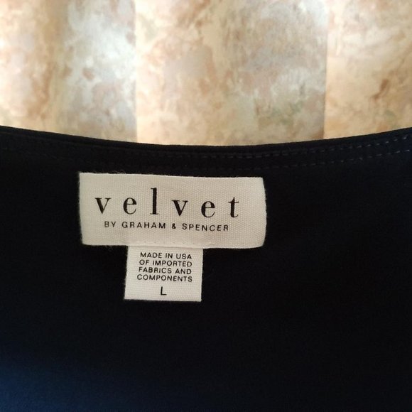 NWOT Velvet brand navy blue drape front dress L - Picture 2 of 4